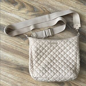 MZ Wallace Quilted Tan Crossbody Bag